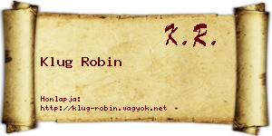 Klug Robin névjegykártya